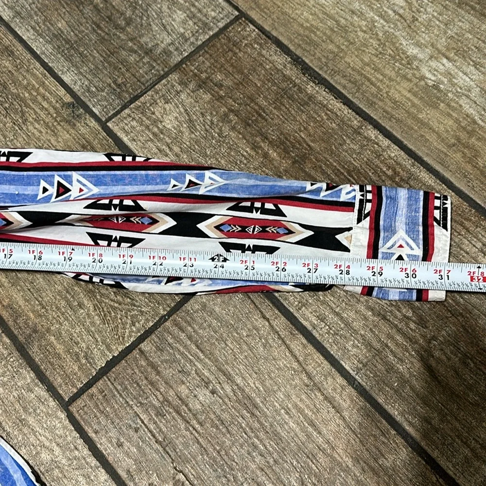 Rock & Roll Cowgirl Women’s Sz M Aztec‎ Print Pearl Snap Long Sleeve Shirt - Picture 12 of 12